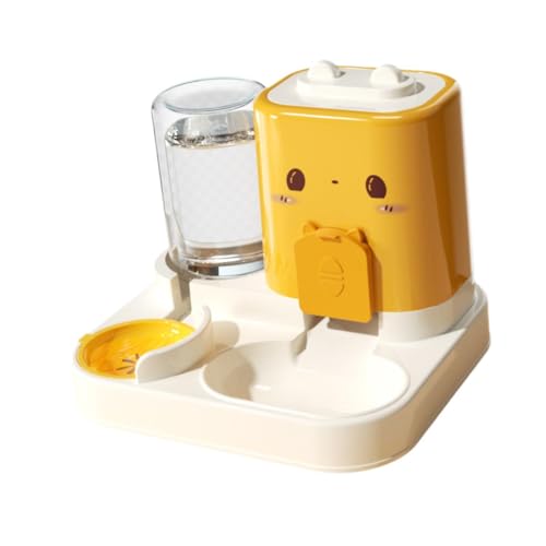 2-in-1 Automatischer Futterspender für Haustiere mit Wasserspender, 1800 ml Futterbehälter und 800 ml Wassernapf, kompaktes abnehmbares Design für Katzen, kleine Hunde, Hase, Gelb 2-in-1 Automatischer Futterspender für Haustiere mit Wasserspender, 1800 ml Futterbehälter und 800 ml Wassernapf, kompaktes abnehmbares Design für Katzen, kleine Hunde, Hase, Gelb von PawwJoy
