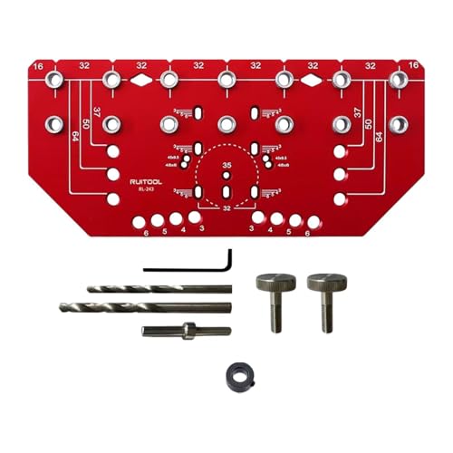 2-in-1 Regalstift und Scharnier-Bohrvorrichtung für Schrank-DIY-Projekte – Aluminium-Legierung, Möbelmontagewerkzeug von PawwJoy