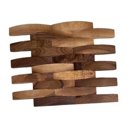 3D-Wandpaneel aus strukturiertem Holz, einfach zu basteln, moderne dekorative Innendekoration, 30 x 30 cm, für Akzentwände, Esszimmer, Wanddekoration, Braun 3D-Wandpaneel aus strukturiertem Holz, einfach zu basteln, moderne dekorative Innendekoration, 30 x 30 cm, für Akzentwände, Esszimmer, Wanddekoration, Braun von PawwJoy