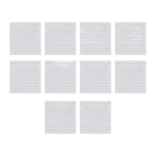 3D-Wandpaneele zum Abziehen und Aufkleben, selbstklebende Wandfliesen für Schlafzimmer, Badezimmer, Küche, Spritzschutz, Dekoration, 70 x 77 cm, Weiß, 10 Stück 3D-Wandpaneele zum Abziehen und Aufkleben, selbstklebende Wandfliesen für Schlafzimmer, Badezimmer, Küche, Spritzschutz, Dekoration, 70 x 77 cm, Weiß, 10 Stück von PawwJoy