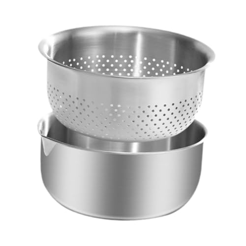 Abtropfkorb und Waschbecken aus Edelstahl, kompaktes Obst- und Gemüsesieb mit abnehmbarem Korb für die Küche, Größe S (17 cm) - Medium von PawwJoy