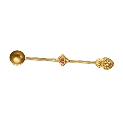 Antiker Messing-Löffel für heilige Dekoration, handgefertigtes Vintage-Zeremonienwerkzeug, 15,2 cm von PawwJoy