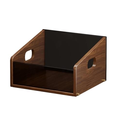 Aufbewahrungsbox für Schallplatten mit Griff, rustikales Holz und Acryl, Schreibtischregal für Musiksammlungen und Heimdekoration, klein Aufbewahrungsbox für Schallplatten mit Griff, rustikales Holz und Acryl, Schreibtischregal für Musiksammlungen und Heimdekoration, klein von PawwJoy