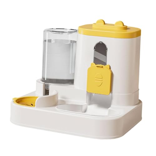Automatischer Futterspender für Haustiere und Bewässerung, 2-in-1, Futter- und Wasserspender, rutschfeste Futterstation für Katzen und kleine, mittelgroße Hunde, Gelb Automatischer Futterspender für Haustiere und Bewässerung, 2-in-1, Futter- und Wasserspender, rutschfeste Futterstation für Katzen und kleine, mittelgroße Hunde, Gelb von PawwJoy