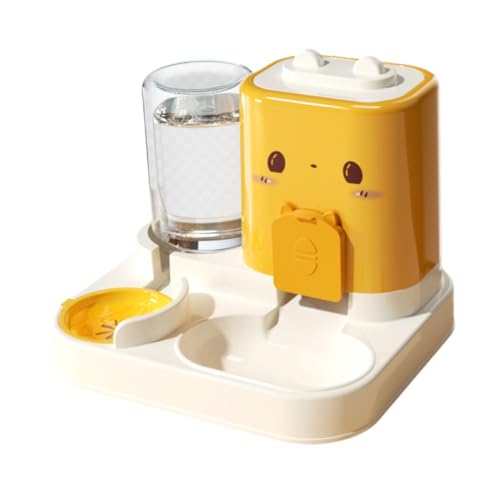 Automatischer Futterspender und Wasserspender, 2-in-1-Futternapf für kleine Hunde, Katzen, Kätzchen, Welpen, Hasen, 1800 ml, Trockenfutter, 800 ml Wasserkapazität, Gelb Automatischer Futterspender und Wasserspender, 2-in-1-Futternapf für kleine Hunde, Katzen, Kätzchen, Welpen, Hasen, 1800 ml, Trockenfutter, 800 ml Wasserkapazität, Gelb von PawwJoy