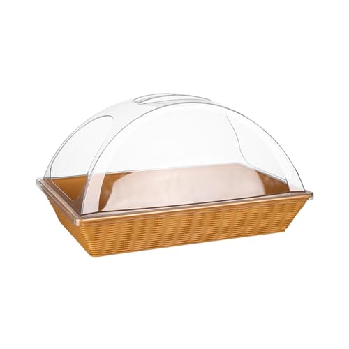 Brotkorb, Snack-/Desserttablett mit Abdeckung, Obstgebäck, Heimdekoration, Tisch-Servierkorb für den Außenbereich, 53,5 x 33,2 x 29,5 cm von PawwJoy