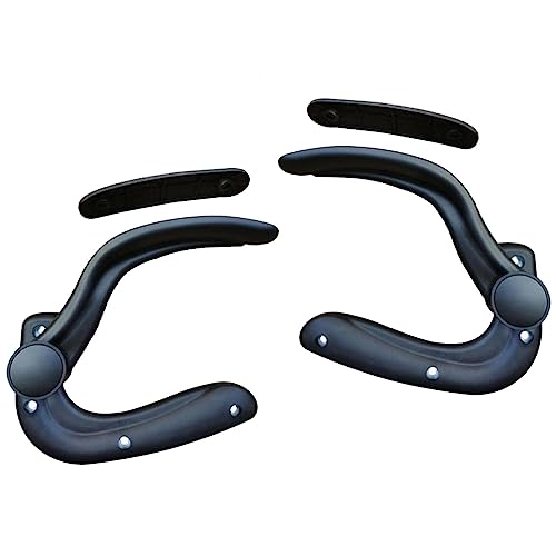Bürostuhl, verstellbare Armlehne, Paar mit Befestigungsschrauben und Komfortpolster, schwarzer Armstütze, Ersatz für Gaming- und Schreibtischstühle, 34 cm, Stil A von PawwJoy