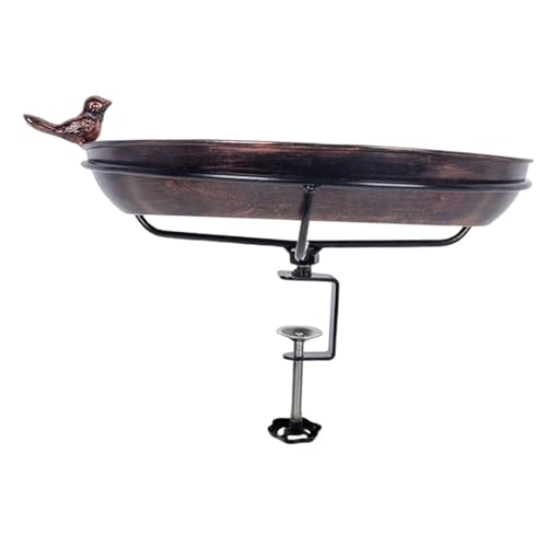 Deckmontierte Vogeltränke Schüssel Vogelfutterstation Eisen 30,5 cm mit verstellbarem Clip für Balkon Zaun Terrasse Garten Dekor von PawwJoy