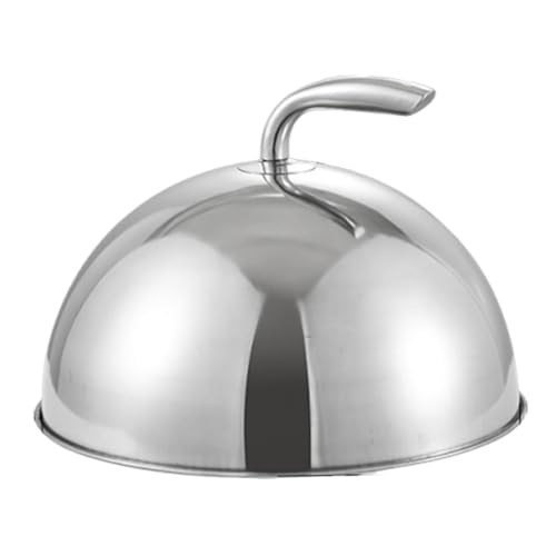 Edelstahl-Abdeckhaube für Speisen, Servierteller, Kuppel, Grillabdeckung für Esstisch, Zuhause, Küche, 21 cm, 26 cm, 31 cm, silberfarbener Innendurchmesser: 20 cm von PawwJoy