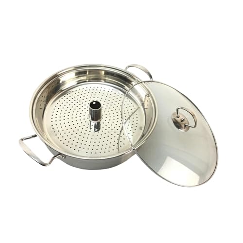Edelstahl-Dampftopf Saucenpfanne Antihaft-Mehrzweck-Kochgeschirr Meeresfrüchte Dampftopf für Krebse Tamales 29,8 cm von PawwJoy