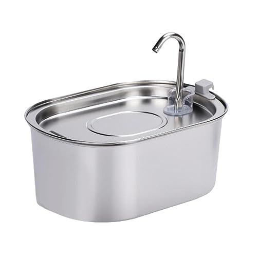 Edelstahl Haustier Wasserbrunnen 3.2L Automatischer Trinkbrunnen für Katzen und Hunde mit Leiser Pumpe und Mehrschichtfilter von PawwJoy
