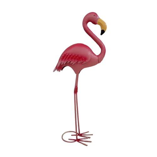 Flamingo-Gartenstatue, Metall, Hofkunst, Outdoor-Skulptur, Tierfigur, Landschaftsornament für Terrasse, Rasen, Dekoration, 50,5 cm, Höhe 50,5 cm Flamingo-Gartenstatue, Metall, Hofkunst, Outdoor-Skulptur, Tierfigur, Landschaftsornament für Terrasse, Rasen, Dekoration, 50,5 cm, Höhe 50,5 cm von PawwJoy