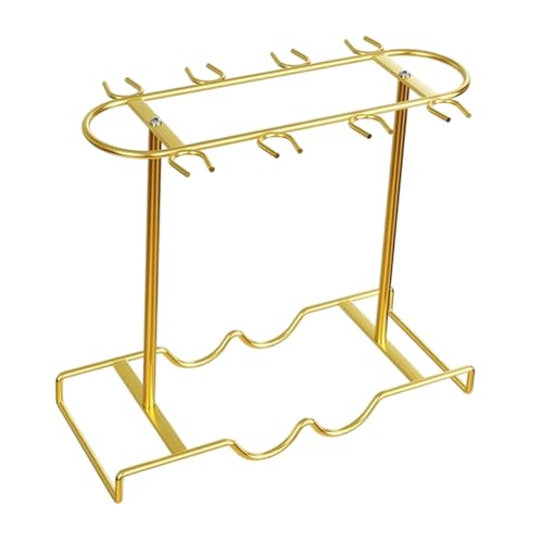 Glashalter für 8 Gläser und 2 Flaschen, Tischkelche, Aufbewahrungsregal, Küche, Bar, Hotel, Zuhause, Gold Glashalter für 8 Gläser und 2 Flaschen, Tischkelche, Aufbewahrungsregal, Küche, Bar, Hotel, Zuhause, Gold von PawwJoy