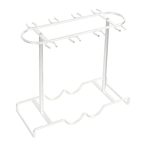 Glashalter für 8 Gläser und 2 Flaschen, Tischkelche, Aufbewahrungsregal, Küche, Bar, Hotel, Zuhause, Weiß von PawwJoy