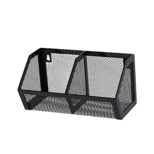 Hängekorb, Aufbewahrungskorb, Gewürzregal, Küchen-Organizer für Badezimmer, Wohnzimmer, Metall-Wandhalterung, schwarz, 2 Gitter Hängekorb, Aufbewahrungskorb, Gewürzregal, Küchen-Organizer für Badezimmer, Wohnzimmer, Metall-Wandhalterung, schwarz, 2 Gitter von PawwJoy