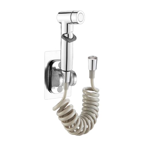 Hochdruck-Bidet-Handsprüher mit 2 m Schlauch und Wandhalterung, 2 Sprühmodi für Toilettenreinigung, Haustierbaden, Autowäsche und Haushaltsreinigung, Silberfarben Hochdruck-Bidet-Handsprüher mit 2 m Schlauch und Wandhalterung, 2 Sprühmodi für Toilettenreinigung, Haustierbaden, Autowäsche und Haushaltsreinigung, Silberfarben von PawwJoy