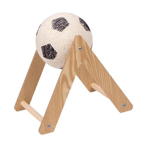 Katzenkratzball, Katzenkratzspielzeug für Innenräume, dekoratives Kratzfußball-Design, Hanfseil, Katzenspielzeug für Übungen im Innenbereich, Größe S von PawwJoy