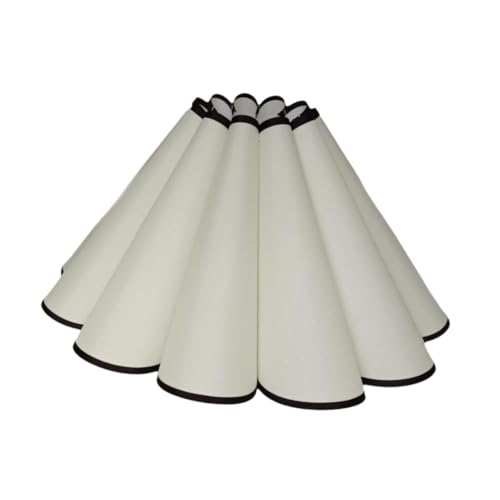 Lampenschirm in Blütenblattform, Tischlampenabdeckung, Kronleuchter, Stoff, Lampenschirm für Decke, cremefarben, Durchmesser unten: 27,5 cm von PawwJoy