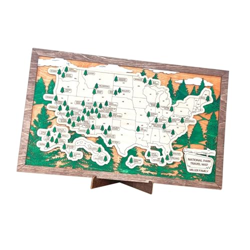 National Parks Wandkunst, Holz, Reise mit Bäumen für Vater, Ehemann, Ehefrau, USA, Heimdekoration, 45,5 x 28,6 x 8 cm National Parks Wandkunst, Holz, Reise mit Bäumen für Vater, Ehemann, Ehefrau, USA, Heimdekoration, 45,5 x 28,6 x 8 cm von PawwJoy