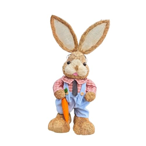 Osterhasen-Figur, Gartenstatue, stehender Hase, für den Außenbereich, Terrasse, Dekoration für Frühling, Ostern, Stil D, 65 cm Osterhasen-Figur, Gartenstatue, stehender Hase, für den Außenbereich, Terrasse, Dekoration für Frühling, Ostern, Stil D, 65 cm von PawwJoy
