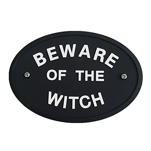 Ovales Schild mit Aufschrift "Beware of the Witch", Halloween-Hof, Wand, Tür, Gartendekoration mit weißen Buchstaben, Harz-Warnschild für Kränze Ovales Schild mit Aufschrift "Beware of the Witch", Halloween-Hof, Wand, Tür, Gartendekoration mit weißen Buchstaben, Harz-Warnschild für Kränze von PawwJoy