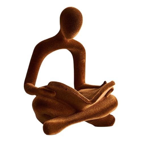 PawwJoy Abstrakte Denker-Statue, menschliche Figur, Skulptur, Ornament, Schreibtisch, Büro, Heimdekoration, Kunstharz, Kunststück, 12 x 11 x 18,5 cm, Braun PawwJoy Abstrakte Denker-Statue, menschliche Figur, Skulptur, Ornament, Schreibtisch, Büro, Heimdekoration, Kunstharz, Kunststück, 12 x 11 x 18,5 cm, Braun von PawwJoy