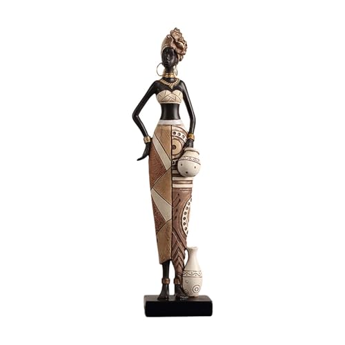 PawwJoy Afrikanische Frauenstatue, afrikanische Kunstskulptur, Stammesdame, Figur, Kunstharz, Statue für Hotel, Schlafzimmer, Flur, Einweihungsdekoration, 7 x 5 x 34 cm PawwJoy Afrikanische Frauenstatue, afrikanische Kunstskulptur, Stammesdame, Figur, Kunstharz, Statue für Hotel, Schlafzimmer, Flur, Einweihungsdekoration, 7 x 5 x 34 cm von PawwJoy