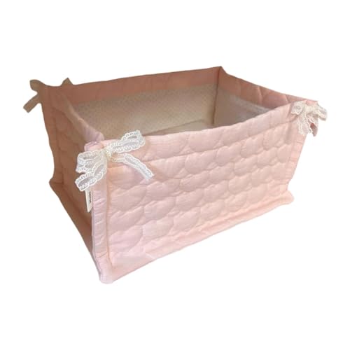 PawwJoy Aufbewahrungskorb mit Regal, niedlicher Organizer für Kleidung und Leinen, rechteckig, Tisch-Organizer, 30 x 15 x 15 cm, Stil F von PawwJoy
