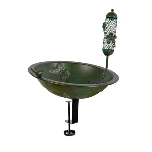 PawwJoy Deck Mount Vogeltränke Schüssel Eisen 33 cm mit verstellbarer Klemme für Außen Balkon Deck Garten Hof Dekoration PawwJoy Deck Mount Vogeltränke Schüssel Eisen 33 cm mit verstellbarer Klemme für Außen Balkon Deck Garten Hof Dekoration von PawwJoy