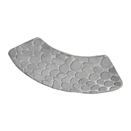 PawwJoy Duschmatte in Fächerform, gebogen, rutschfest, wasserabsorbierend, 100 x 30 cm, Hellgrau von PawwJoy