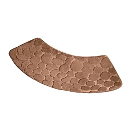 PawwJoy Duschmatte in Fächerform, gebogen, rutschfest, wasserabsorbierend, 100 x 30 cm, Kaffeebraun von PawwJoy