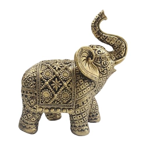 PawwJoy Elefantenfigur, Tierskulptur, Kunstharz, Tischdekoration, dekorative Statue für Schreibtisch, Schlafzimmer, Kamin, Eingang, Heimdekoration, 13 cm, Gold PawwJoy Elefantenfigur, Tierskulptur, Kunstharz, Tischdekoration, dekorative Statue für Schreibtisch, Schlafzimmer, Kamin, Eingang, Heimdekoration, 13 cm, Gold von PawwJoy