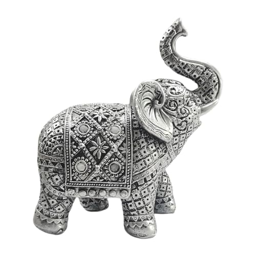PawwJoy Elefantenfigur, Tierskulptur, Kunstharz, Tischdekoration, dekorative Statue für Schreibtisch, Schlafzimmer, Kamin, Eingang, Heimdekoration, 13 cm, Silber PawwJoy Elefantenfigur, Tierskulptur, Kunstharz, Tischdekoration, dekorative Statue für Schreibtisch, Schlafzimmer, Kamin, Eingang, Heimdekoration, 13 cm, Silber von PawwJoy