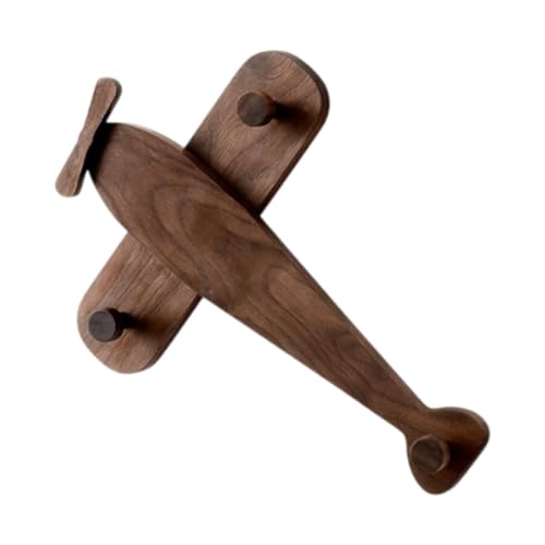 PawwJoy Elegante Garderobe im Flugzeug-Design, Wandhalterungshaken für Zuhause und Büro, platzsparender Holzorganisator, 30 cm von PawwJoy