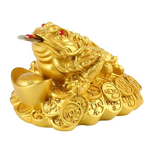 PawwJoy Feng Shui Geldfrosch, Glücksgeld, Kröte, Dekoration, Reichtum, anziehende Statue, Kunstharz, Glücksbringer, 5 cm, Aureat PawwJoy Feng Shui Geldfrosch, Glücksgeld, Kröte, Dekoration, Reichtum, anziehende Statue, Kunstharz, Glücksbringer, 5 cm, Aureat von PawwJoy