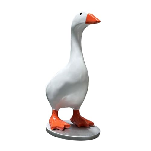 PawwJoy Goose Duck Schlüsselhalter Statue Tier Skulptur Schlüssel Aufbewahrung Aufhänger Organizer Schreibtisch Arbeitsplatte Dekoration 18 cm Harz mit Sockel von PawwJoy