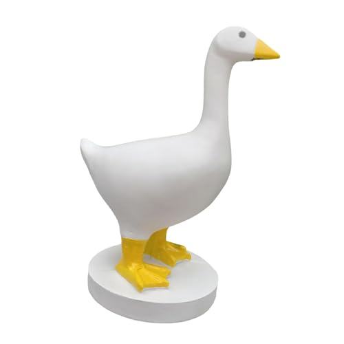 PawwJoy Goose Statue Ente Schlüsselhalter, Tierskulptur, Schlüsselaufbewahrung, Ornament, Harz, Heimdekoration, Eingangs-Organizer, 12 x 8,2 x 15 cm, Gelb von PawwJoy