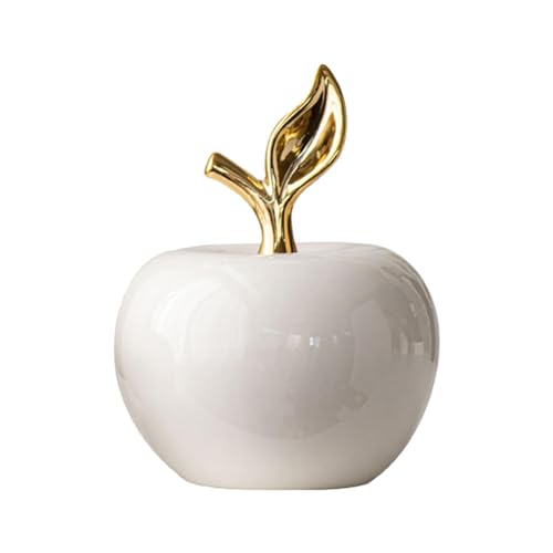 PawwJoy Keramik-Skulptur, weiße kleine Obstfigur, Ornament für Zuhause, Bücherregal, Tischdekoration, groß, weiß PawwJoy Keramik-Skulptur, weiße kleine Obstfigur, Ornament für Zuhause, Bücherregal, Tischdekoration, groß, weiß von PawwJoy