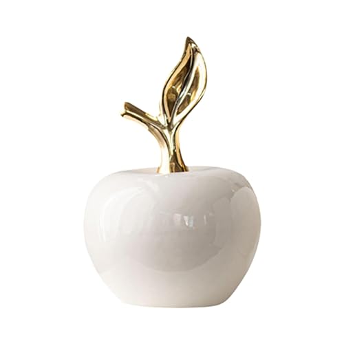 PawwJoy Keramik-Skulptur, weiße kleine Obstfigur, Ornament für Zuhause, Bücherregal, Tischdekoration, klein, weiß PawwJoy Keramik-Skulptur, weiße kleine Obstfigur, Ornament für Zuhause, Bücherregal, Tischdekoration, klein, weiß von PawwJoy