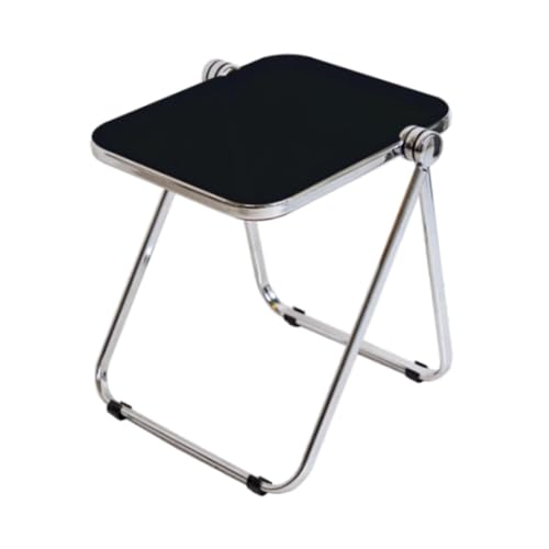 PawwJoy Klappbarer Tabletttisch, kleiner Klapptisch mit rutschfesten Füßen, Acryl, tragbarer Tisch, 35 x 40 x 44 cm, für Wohnheim, Büro, Schlafzimmer, Schwarz von PawwJoy
