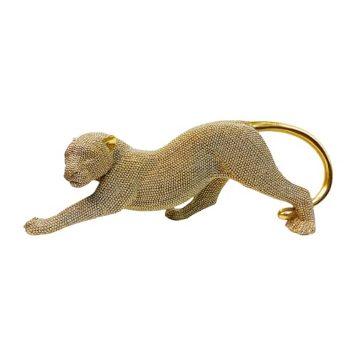 PawwJoy Leopardenstatue, Tierskulptur, Kunstharzfigur, 39 x 10 x 13 cm, Schreibtisch-Dekoration für Zuhause, Büro, Regal-Dekoration, goldfarben PawwJoy Leopardenstatue, Tierskulptur, Kunstharzfigur, 39 x 10 x 13 cm, Schreibtisch-Dekoration für Zuhause, Büro, Regal-Dekoration, goldfarben von PawwJoy