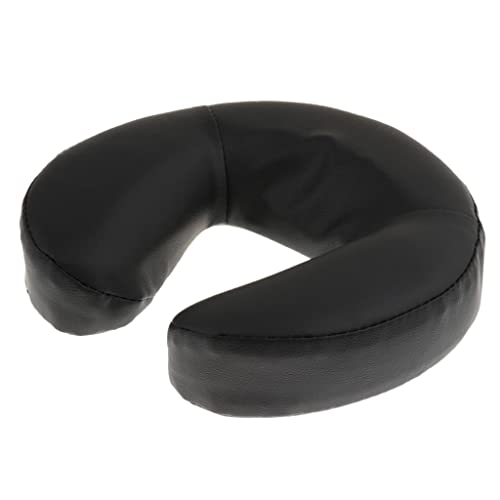 PawwJoy Massagetisch Wiege Kissen Einsatz, U-förmiges PU-Leder-Schaum-Gesichtskissen für Schönheitssalon, Spa-Therapie, Schwarz (1 Stück) von PawwJoy