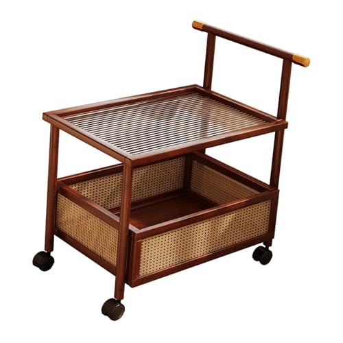 PawwJoy Mehrzweckwagen mit Rollen, kleiner Beistelltisch, Organizer, Sofa-Beistelltisch für Liege, mobiler Aufbewahrungswagen mit Rattan-Design, 70 x 40 x 70 cm PawwJoy Mehrzweckwagen mit Rollen, kleiner Beistelltisch, Organizer, Sofa-Beistelltisch für Liege, mobiler Aufbewahrungswagen mit Rattan-Design, 70 x 40 x 70 cm von PawwJoy