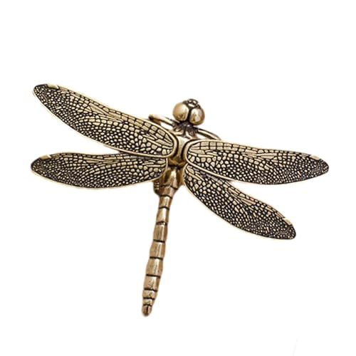 PawwJoy Miniatur-Libellen-Skulptur, Messing, Libellen-Ornament, moderne Heimdekoration, Desktop-Tischdekoration, 9,5 x 6,7 cm, Gold und Schwarz PawwJoy Miniatur-Libellen-Skulptur, Messing, Libellen-Ornament, moderne Heimdekoration, Desktop-Tischdekoration, 9,5 x 6,7 cm, Gold und Schwarz von PawwJoy