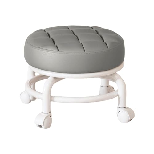 PawwJoy Niedriger Rollstuhl mit Universal-Lenkrollen, 30 cm, runder Drehstuhl, Seilzug, niedriger Hocker für Friseurladen, Hausarbeit, Salon, Garage, Grau PawwJoy Niedriger Rollstuhl mit Universal-Lenkrollen, 30 cm, runder Drehstuhl, Seilzug, niedriger Hocker für Friseurladen, Hausarbeit, Salon, Garage, Grau von PawwJoy
