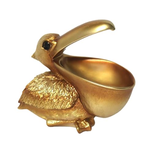 PawwJoy Pelikan-Figur, Tierskulptur, modern, kreativ, Schreibtisch-Ornament, Schreibtisch-Ablagetablett für Esstisch, Schrank, Heimdekoration, 12 x 21,5 x 21 cm, Gold PawwJoy Pelikan-Figur, Tierskulptur, modern, kreativ, Schreibtisch-Ornament, Schreibtisch-Ablagetablett für Esstisch, Schrank, Heimdekoration, 12 x 21,5 x 21 cm, Gold von PawwJoy