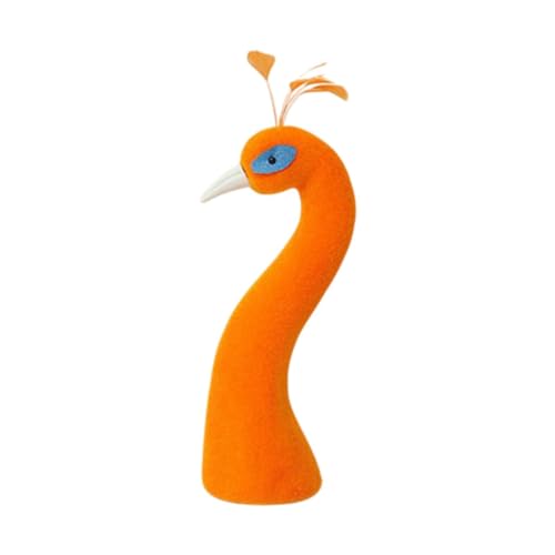 PawwJoy Pfauenkopf-Statue, Dekoration, moderne Tierskulptur, Blumenarrangement, Mittelstück für Zuhause, Hotel, Büro, Flur, 32,6 x 14,9 x 7,9 cm, Stil B, Orange PawwJoy Pfauenkopf-Statue, Dekoration, moderne Tierskulptur, Blumenarrangement, Mittelstück für Zuhause, Hotel, Büro, Flur, 32,6 x 14,9 x 7,9 cm, Stil B, Orange von PawwJoy