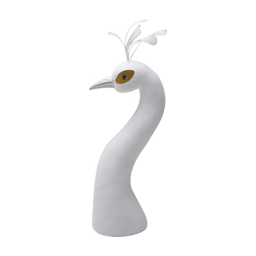 PawwJoy Pfauenkopf-Statue, Dekoration, moderne Tierskulptur, Blumenarrangement, Mittelstück für Zuhause, Hotel, Büro, Flur, 32,6 x 14,9 x 7,9 cm, Stil B, Weiß PawwJoy Pfauenkopf-Statue, Dekoration, moderne Tierskulptur, Blumenarrangement, Mittelstück für Zuhause, Hotel, Büro, Flur, 32,6 x 14,9 x 7,9 cm, Stil B, Weiß von PawwJoy