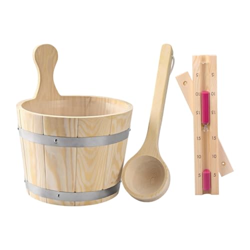 PawwJoy Sauna-Eimer aus Holz mit Griff, 5 l Fassungsvermögen, handgefertigter Wassereimer, Aufbewahrungsbehälter für Dampfbad, Spa, Pool, Zubehör von PawwJoy