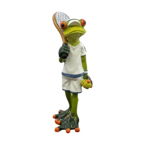 PawwJoy Tennis-Frosch-Statue, dekorative Figur, Kunstharz, Tierskulptur, Schreibtisch-Ornament für Kamin, Regal, Heimdekoration, 8,5 cm, weiße Shorts PawwJoy Tennis-Frosch-Statue, dekorative Figur, Kunstharz, Tierskulptur, Schreibtisch-Ornament für Kamin, Regal, Heimdekoration, 8,5 cm, weiße Shorts von PawwJoy